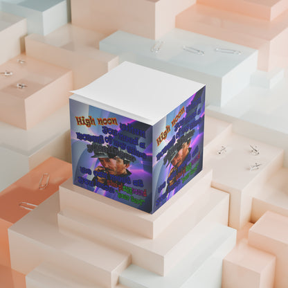 high noon - note cube (grey-pink wave)