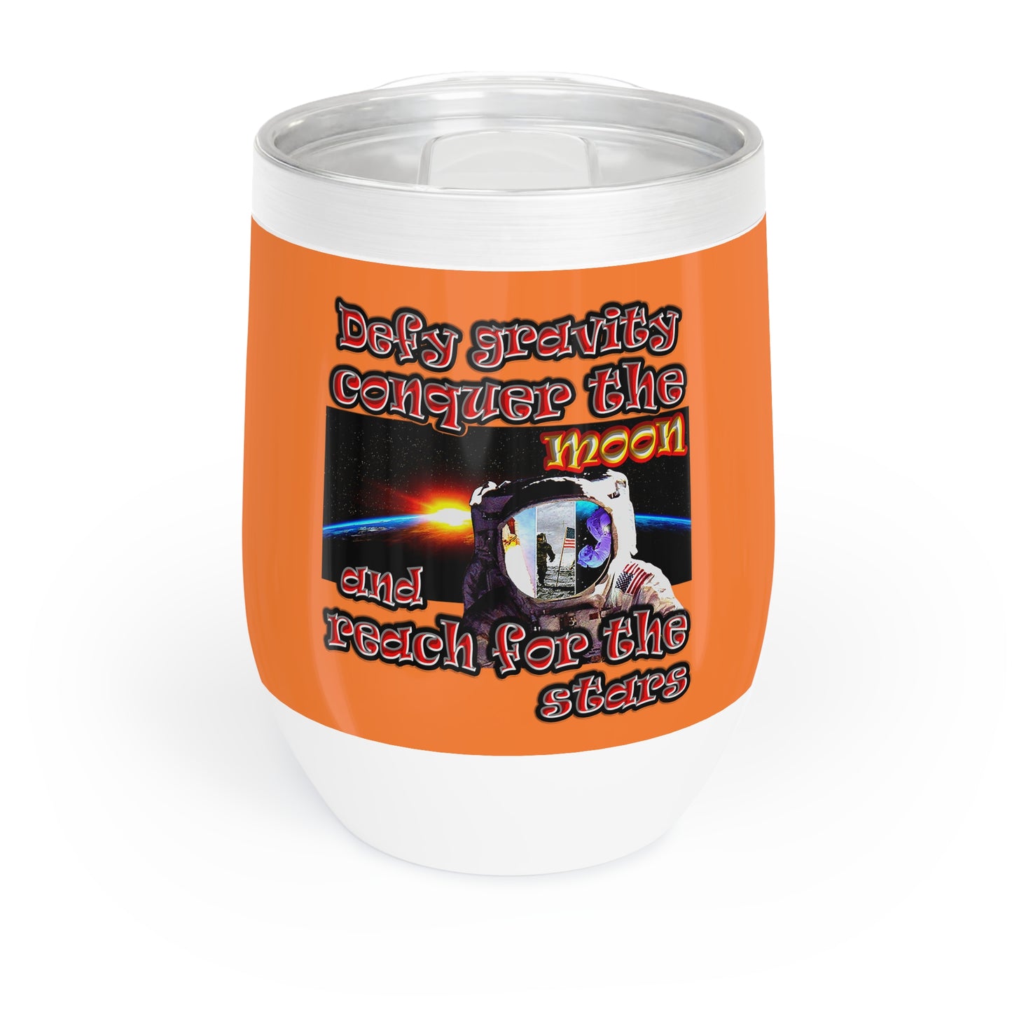 defy conquer reach - Chill Wine Tumbler (crusta)