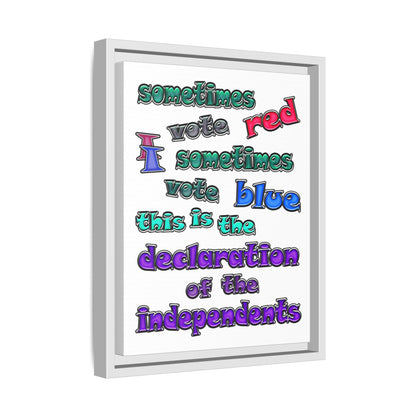 declaration of the independents - framed canvas art (white)