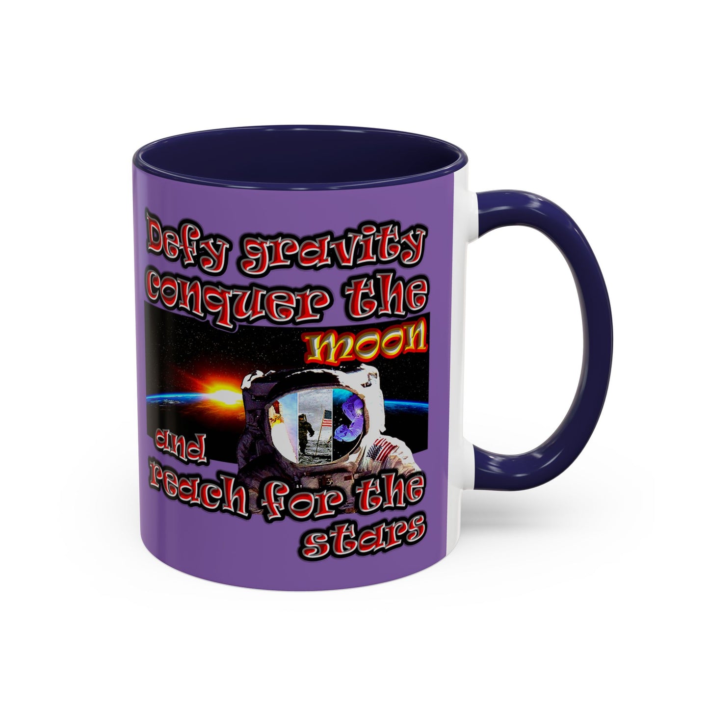 defy conquer reach - Accent Mug (light purple)