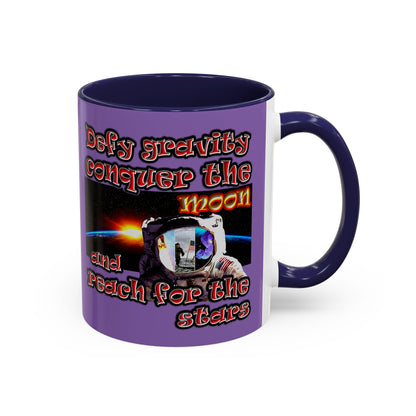 defy conquer reach - Accent Mug (light purple)