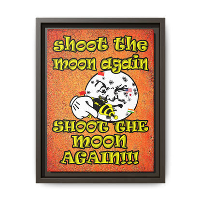 shoot the moon again - framed canvas art (burnt orange)