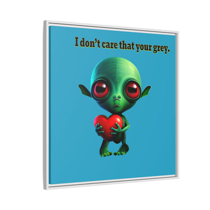 I don't care that your grey - framed canvas art (turquoise)