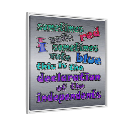 declaration of the independents - framed canvas art (brushed nickel)