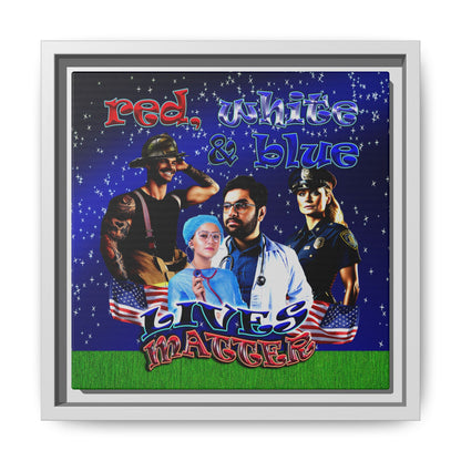 rw&b lives matter - framed canvas art ('snoops' background)