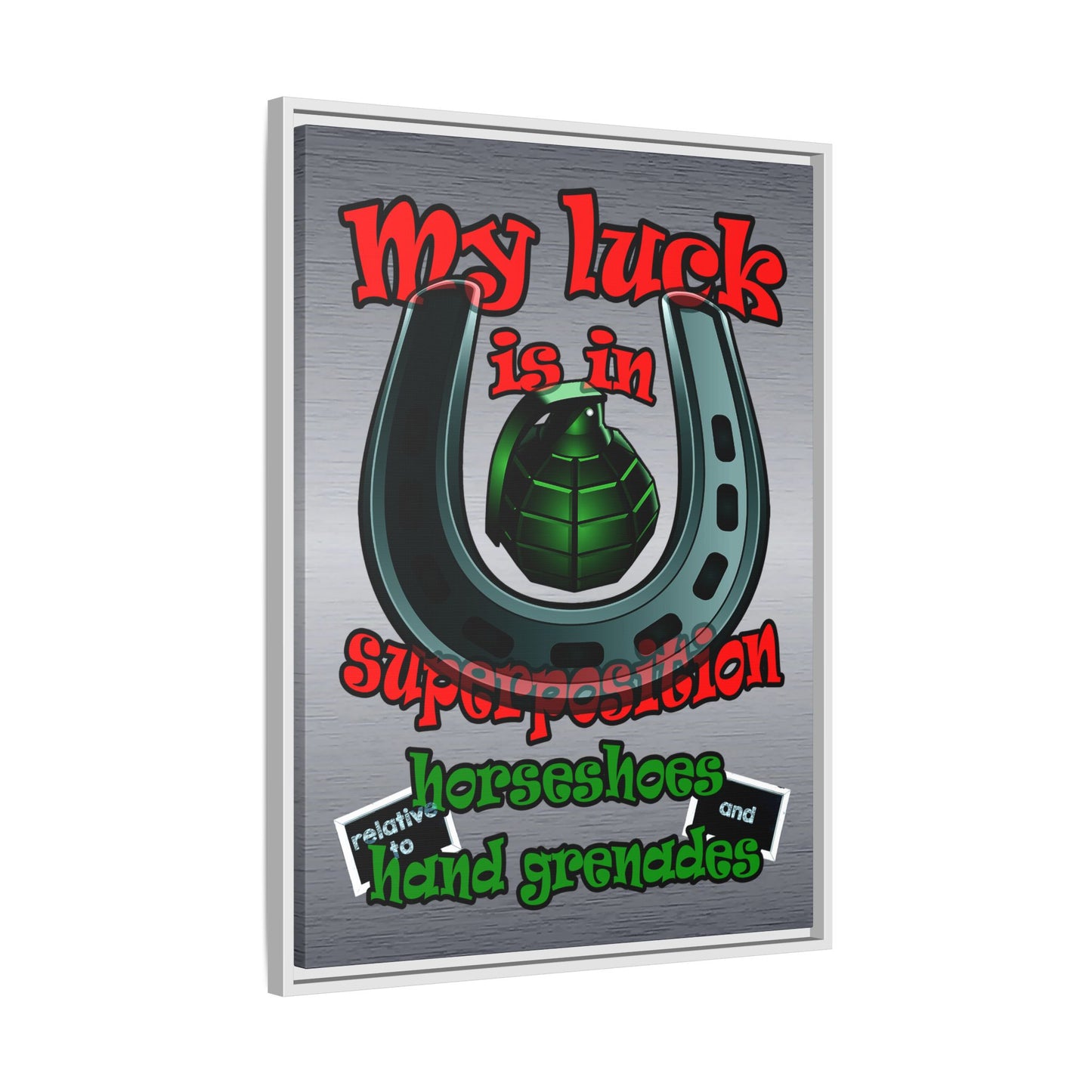 my luck - framed canvas art (brushed nickel)