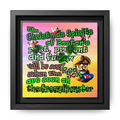 christmas spirits of boston - framed canvas art (color blur)