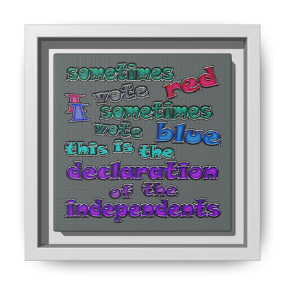 declaration of the independents - framed canvas art (dark grey)