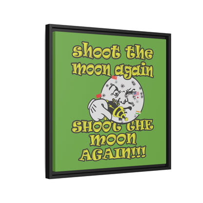 shoot the moon again - framed canvas art (green)
