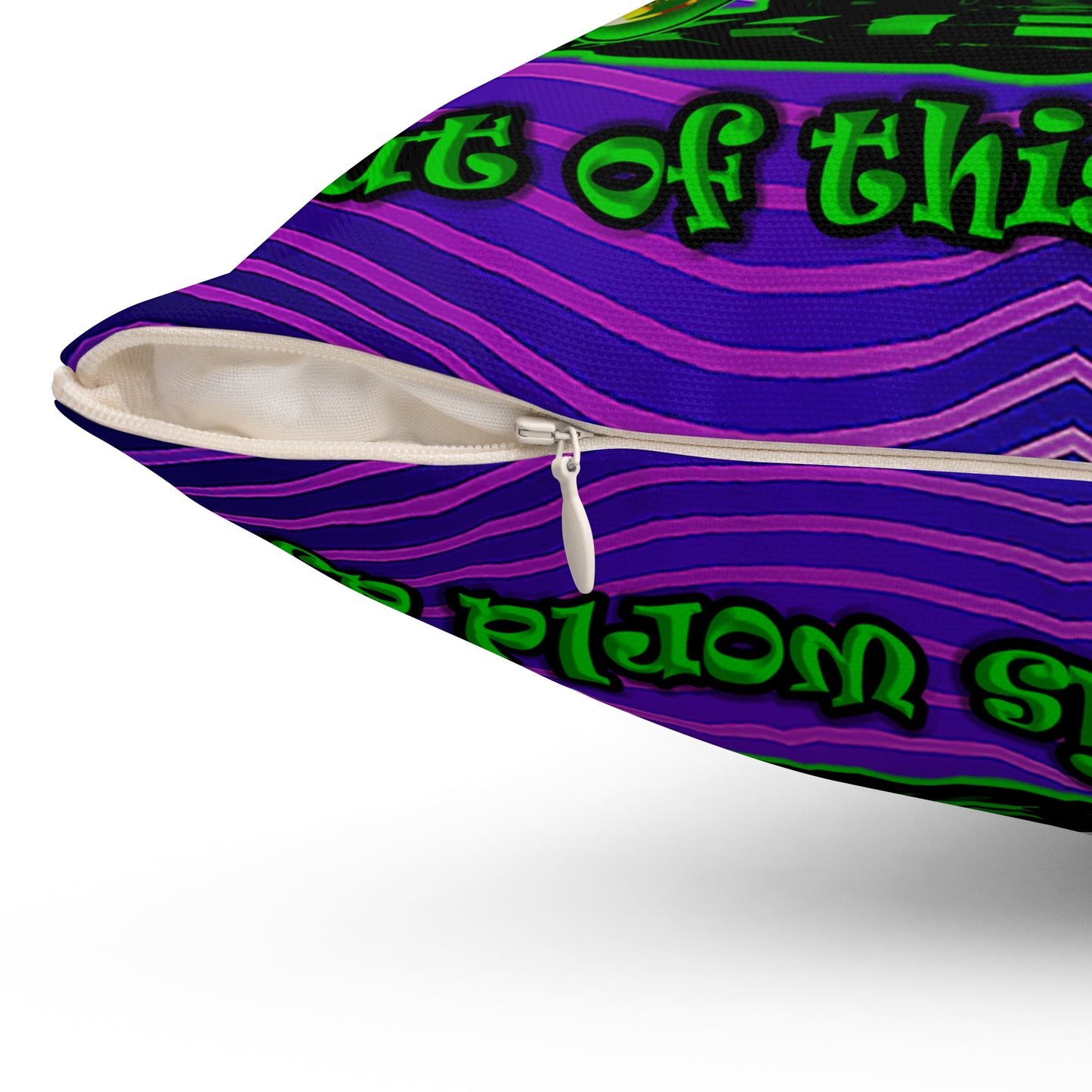 disc jockey - Spun Polyester Square Pillow - (purple wave)