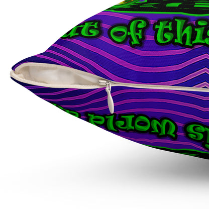 disc jockey - Spun Polyester Square Pillow - (purple wave)