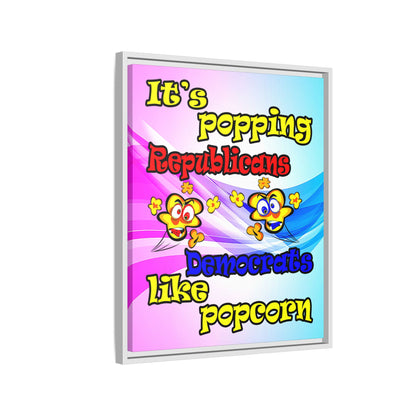 popping like popcorn - framed canvas art (light blue-pink wave)