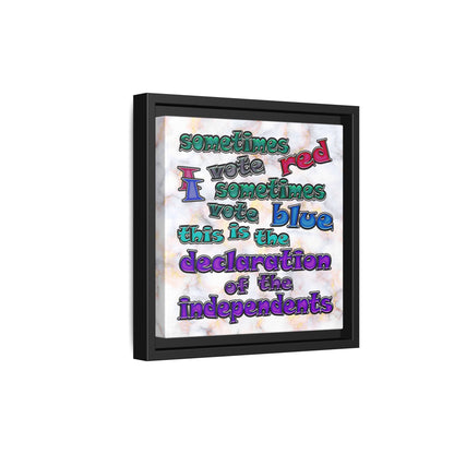 declaration of the independents - framed canvas art (white marble)