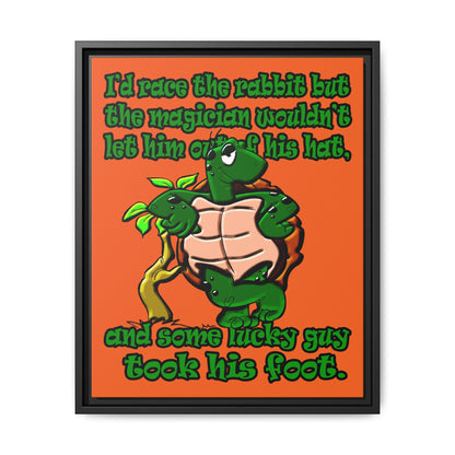 turtle race - framed canvas art (orange)