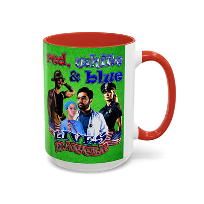 rw&b lives matter - Accent Mug (green turf)