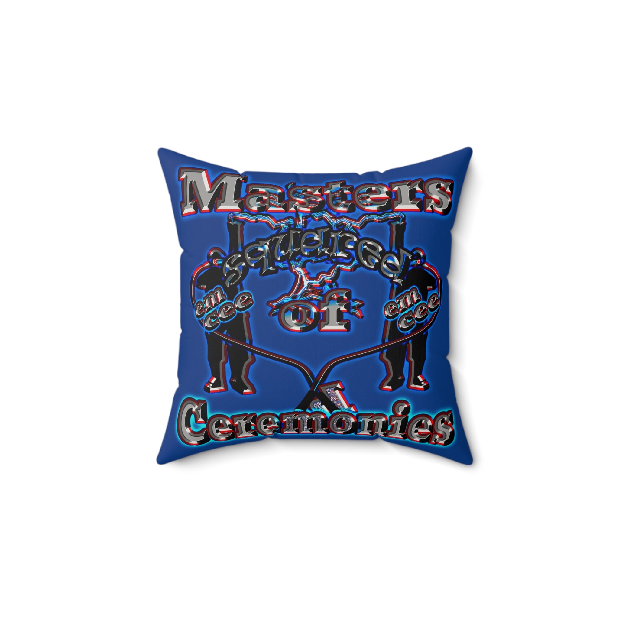 em cee squared - Faux Suede Square Pillow - (dark blue)
