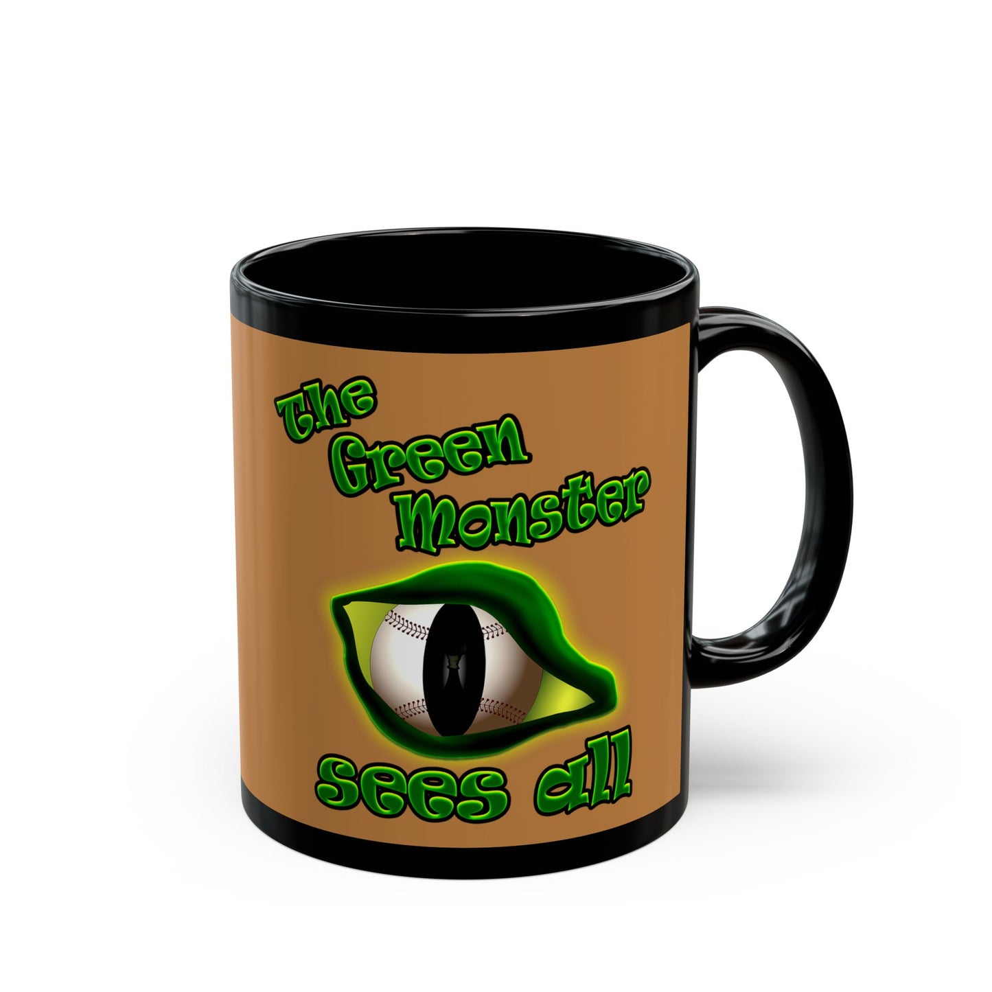green monster - Black Mug (light brown)