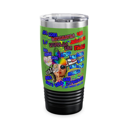 drop the beat - Ringneck Tumbler, 20oz (green)