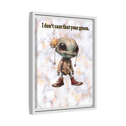 I don't care that your green - framed canvas art (white marble)