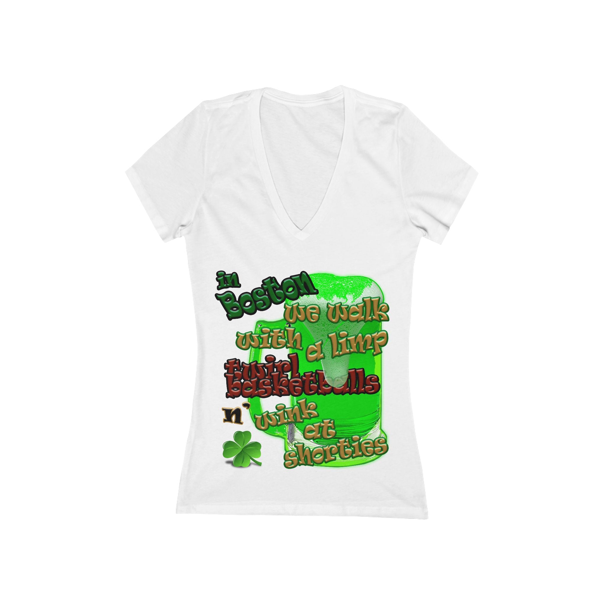 celtics logo - Women's Jersey Short Sleeve Deep V-Neck Tee