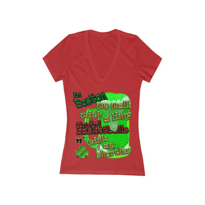 celtics logo - Women's Jersey Short Sleeve Deep V-Neck Tee