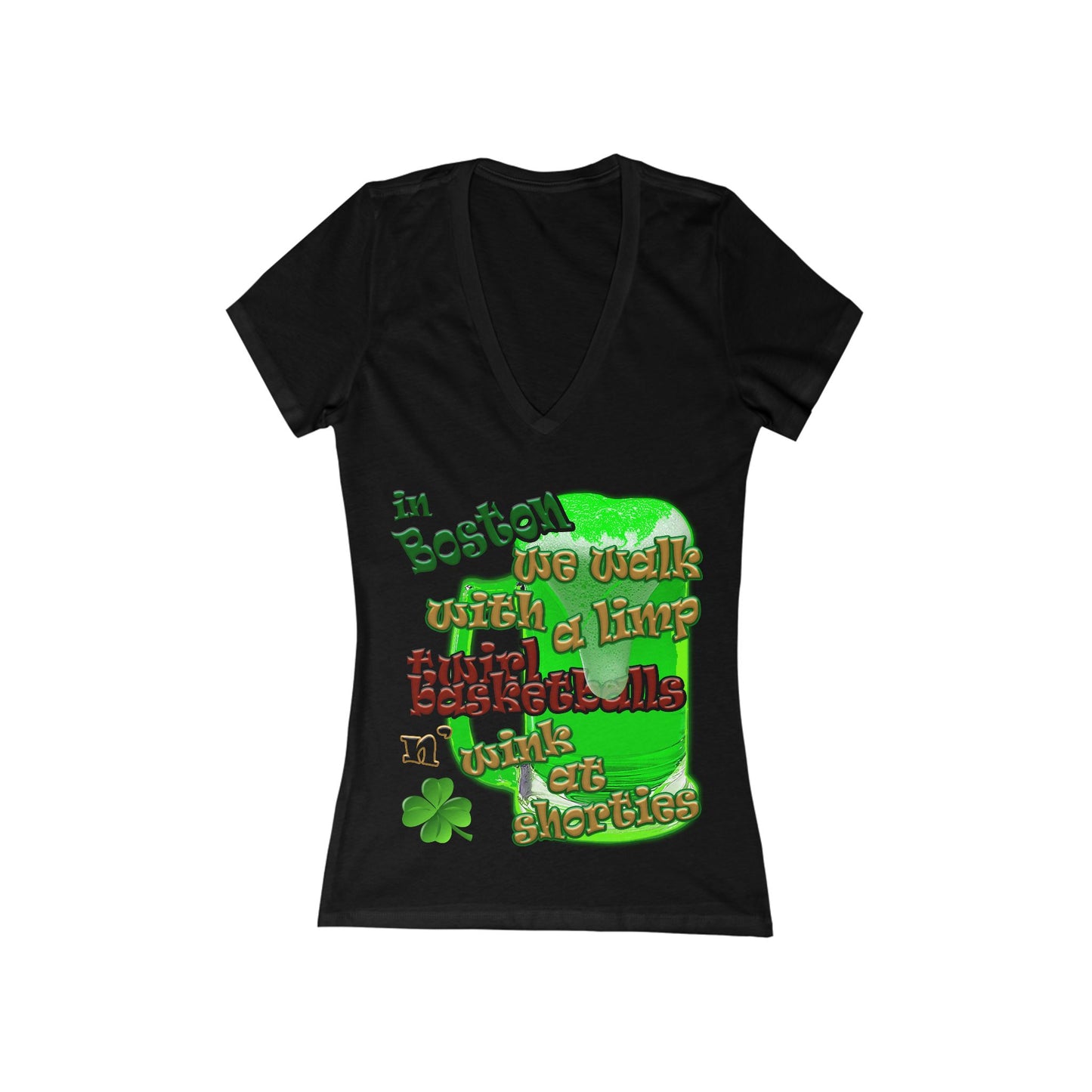 celtics logo - Women's Jersey Short Sleeve Deep V-Neck Tee