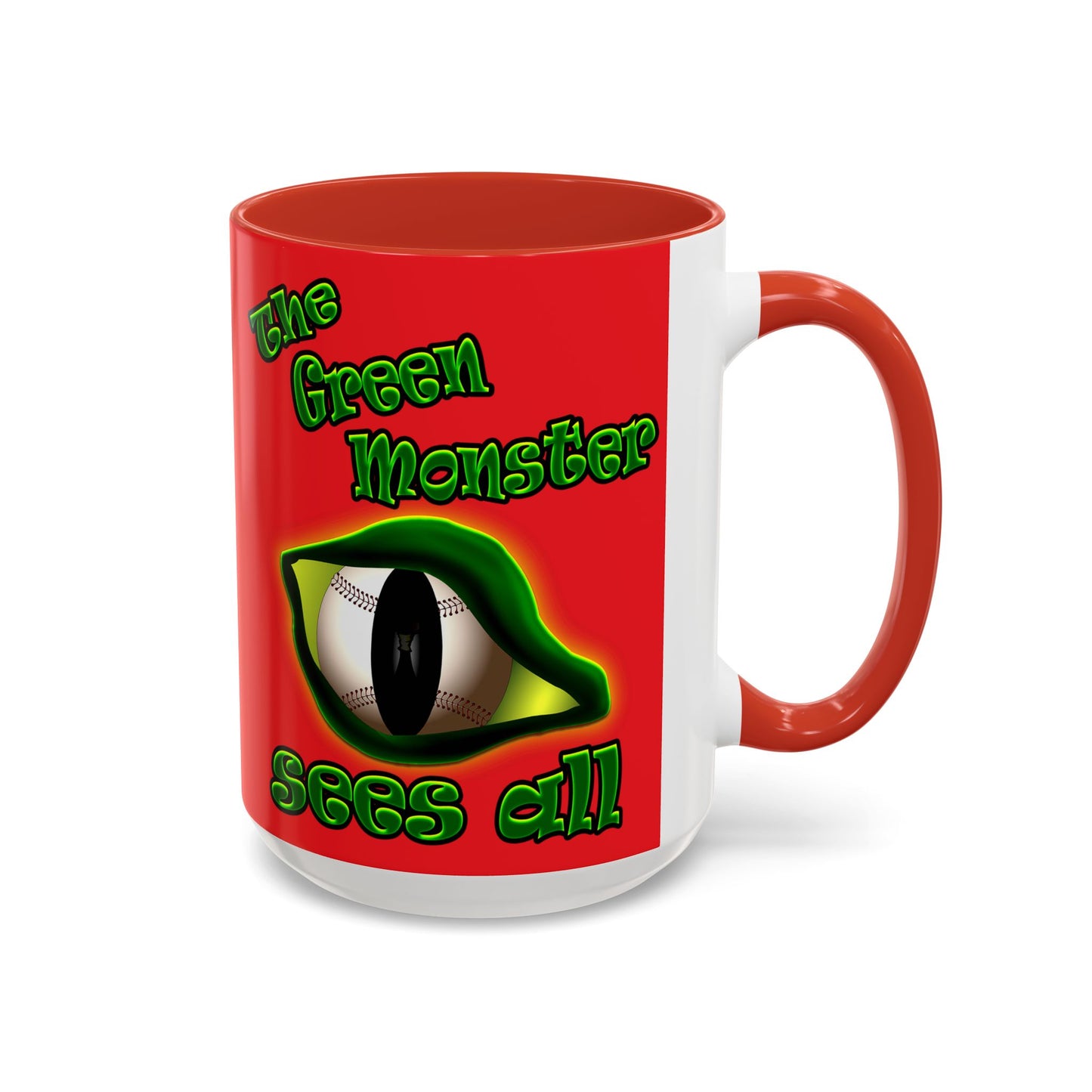 green monster - Accent Mug (red)