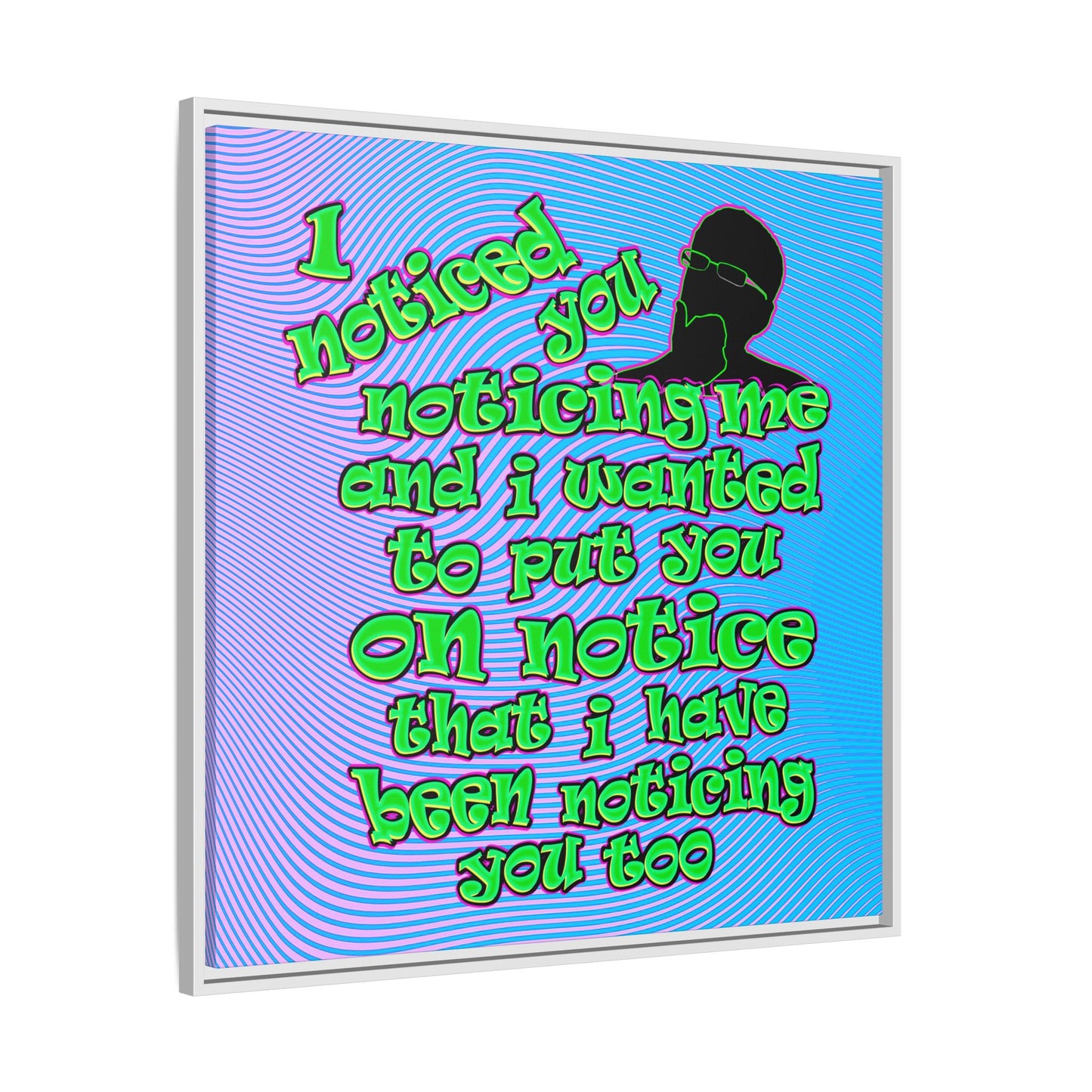 noticed you noticing - framed canvas art (light blue-purple wave)