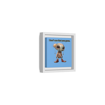 I don't care that your green - framed canvas art (light blue)