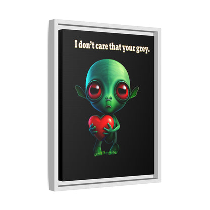 I don't care that your grey - framed canvas art (black)