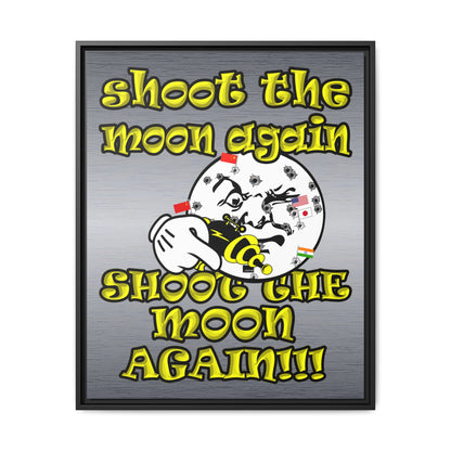 shoot the moon again - framed canvas art (brushed nickel)