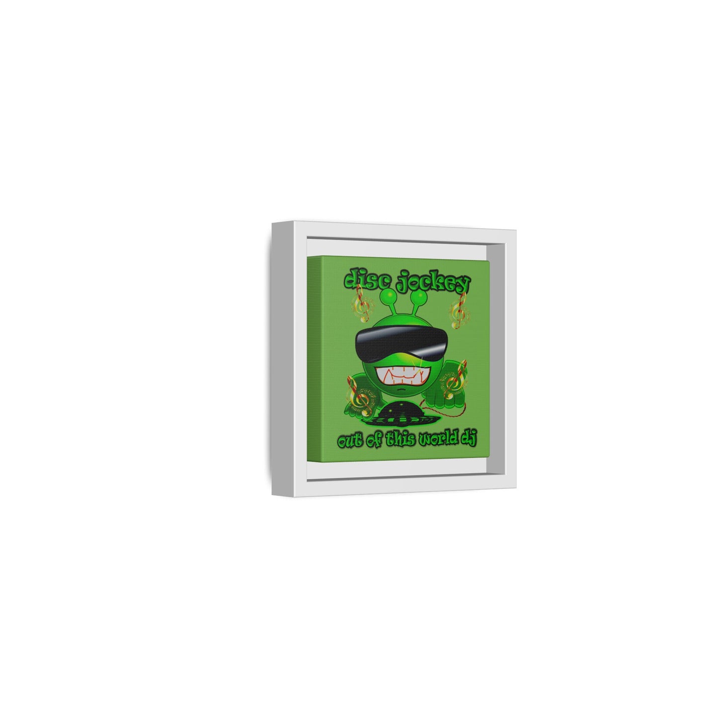 disc jockey - framed canvas art (green)