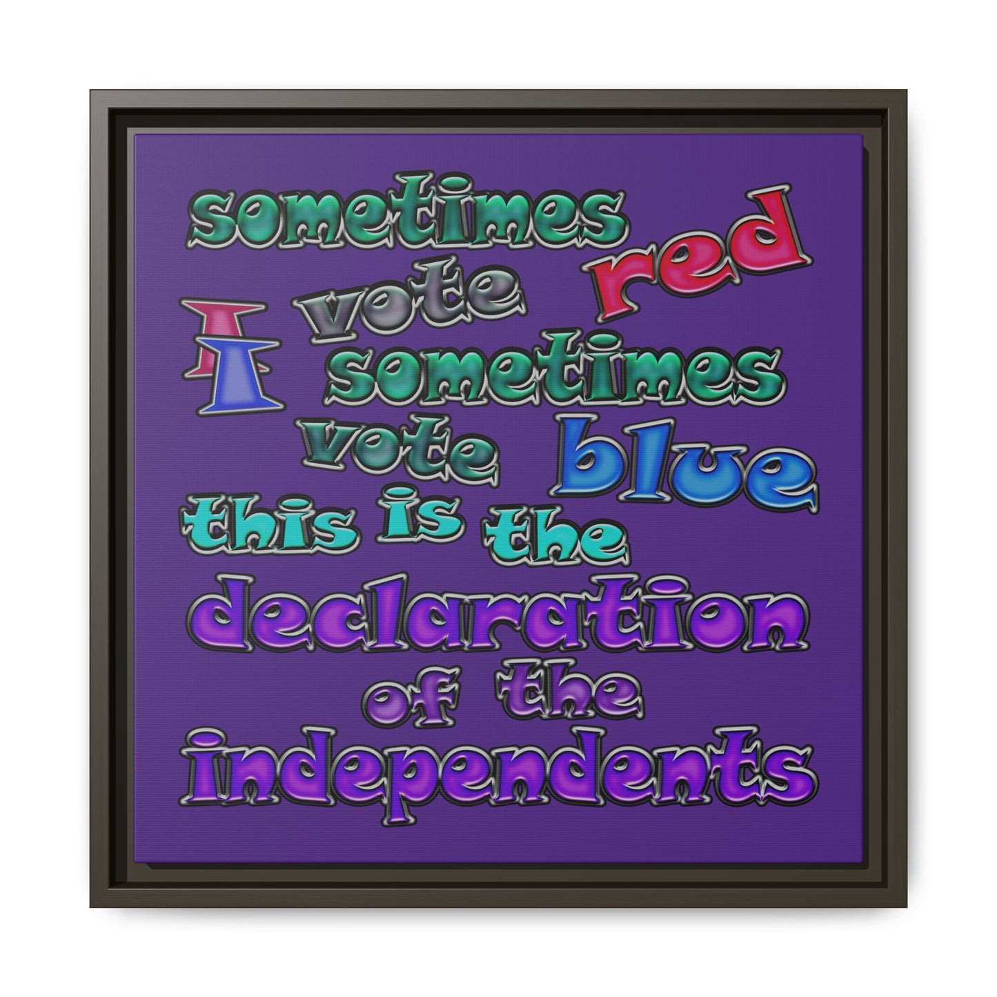 declaration of the independents - framed canvas art (purple)