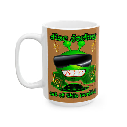 disc jockey - White Mug (light brown)