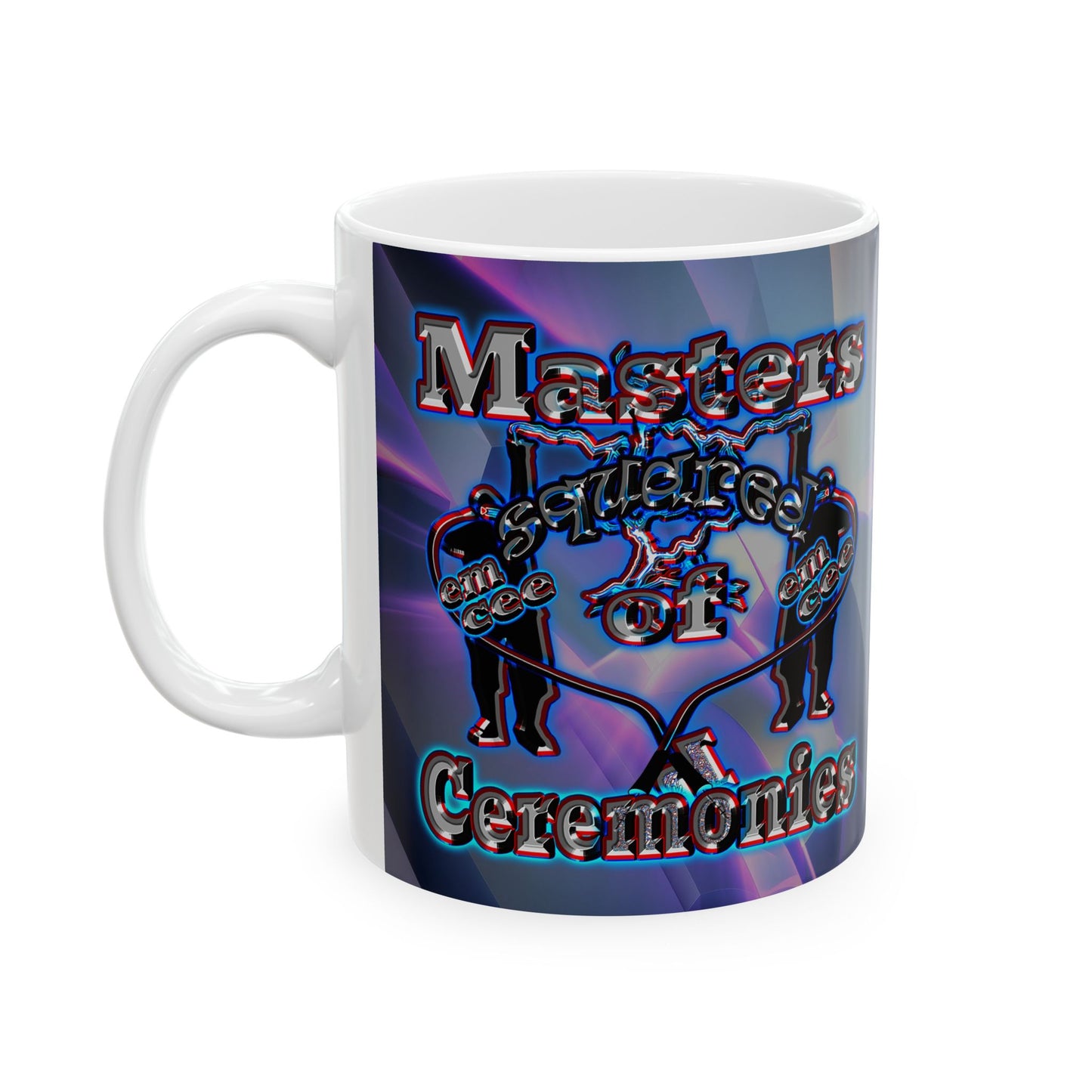 em cee squared - White Mug (grey-pink wave)