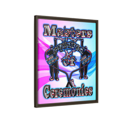 em cee squared - framed canvas art (light blue-pink wave)