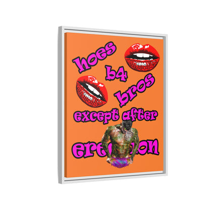 hoes b4 bros - framed canvas art (crusta)