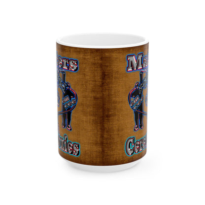 em cee squared - White Mug (brown papyrus)