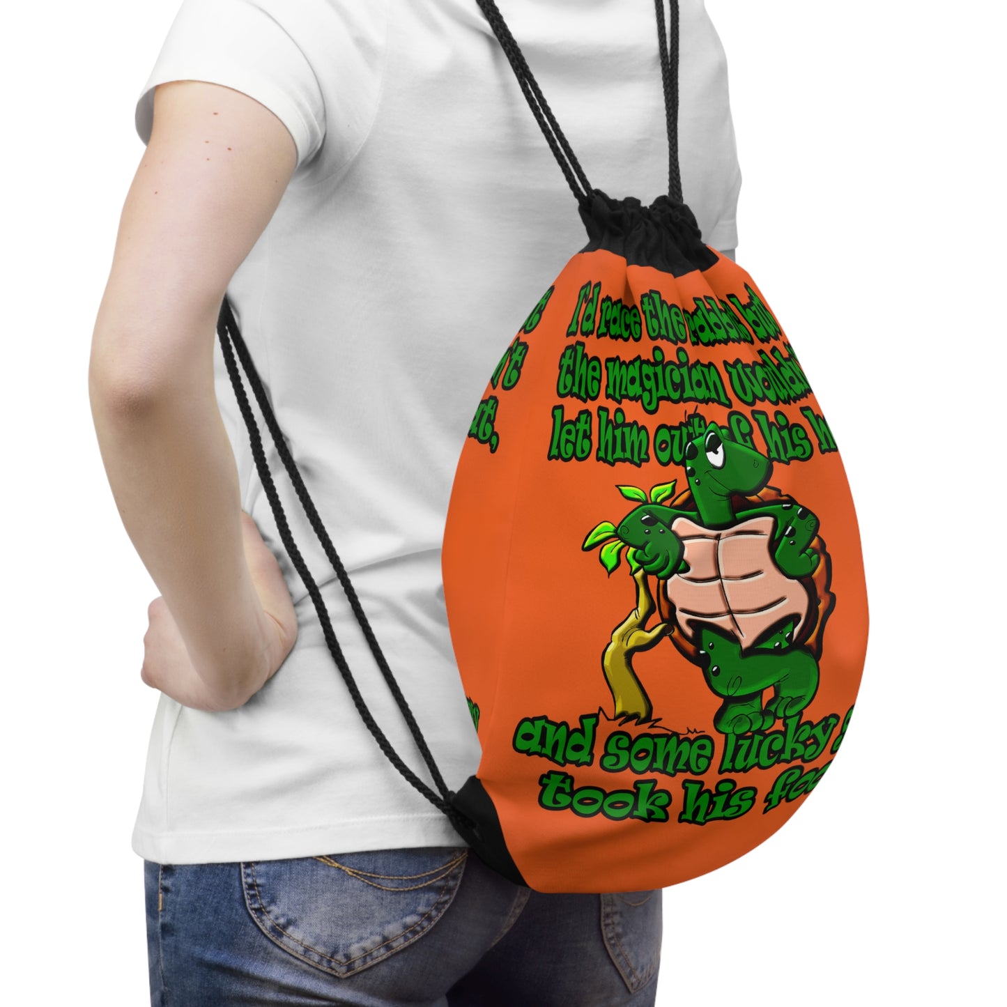 turtle race - Drawstring Bag (orange)