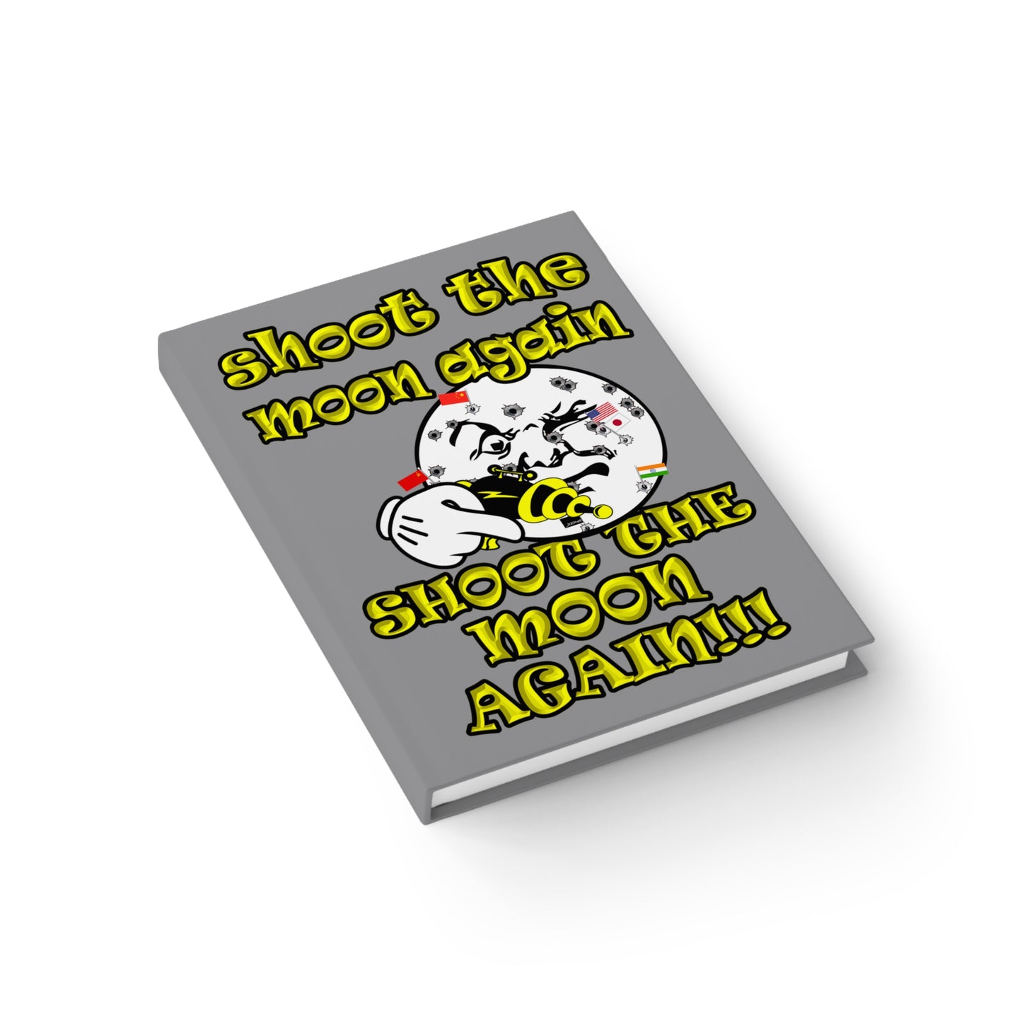 shoot the moon again - journal-lined (grey)