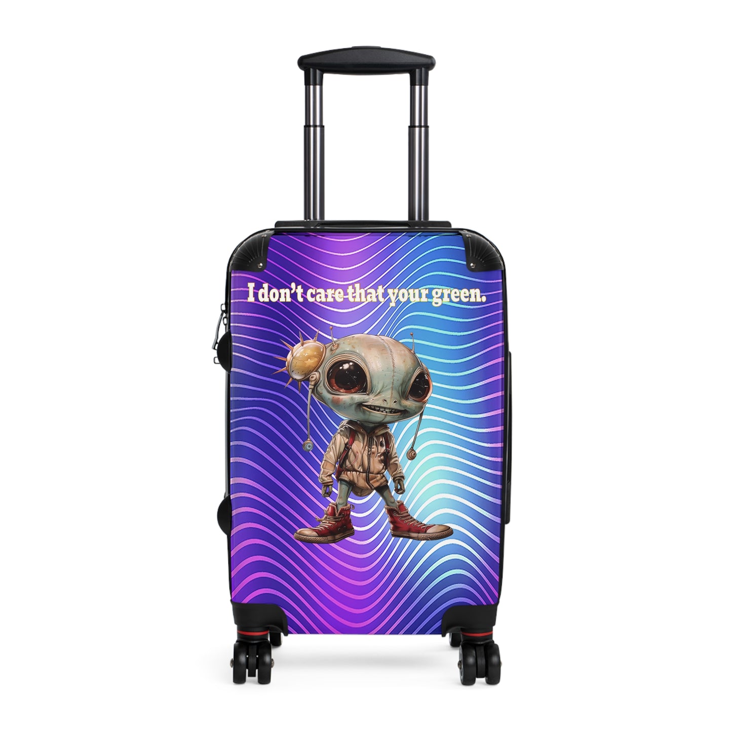 I don't care that your green - Suitcase (purple wave)