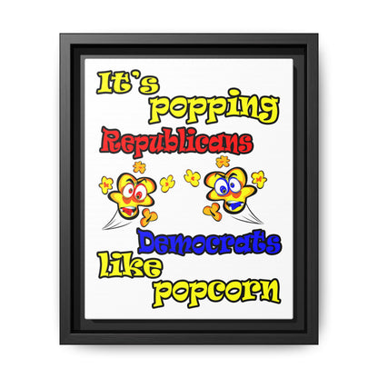 popping like popcorn - framed canvas art (white)
