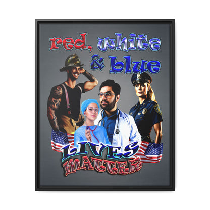 rw&b lives matter - framed canvas art (grey-light grey)