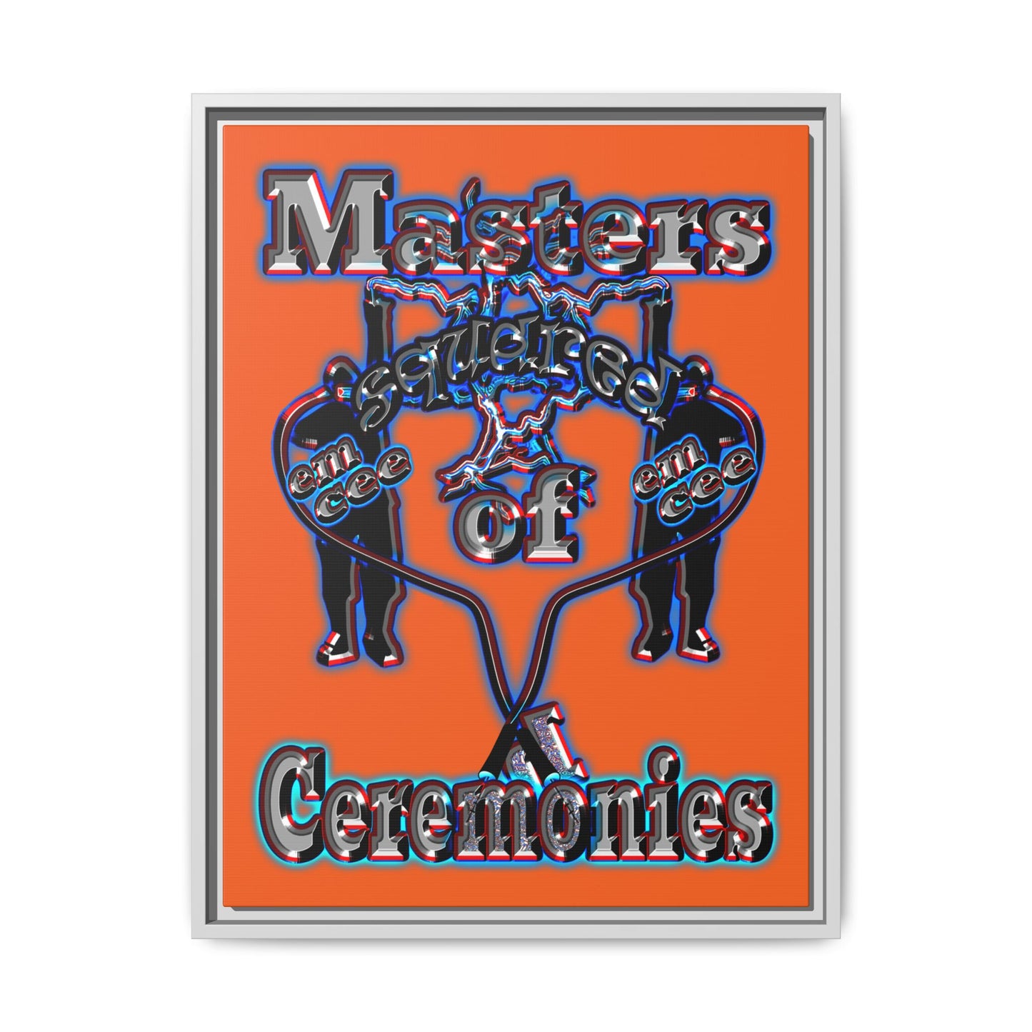 em cee squared - framed canvas art (orange)