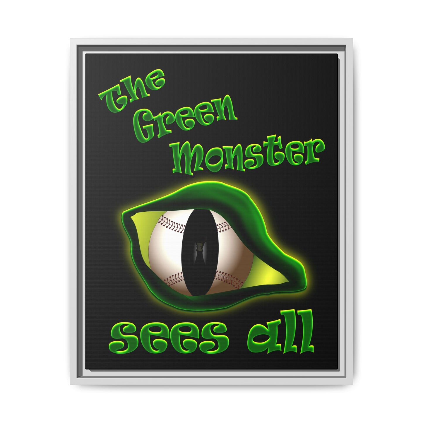 green monster - framed canvas art (black)