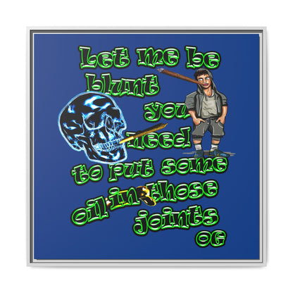og - framed canvas art (dark blue)