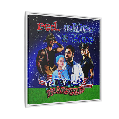 rw&b lives matter - framed canvas art ('snoops' background)