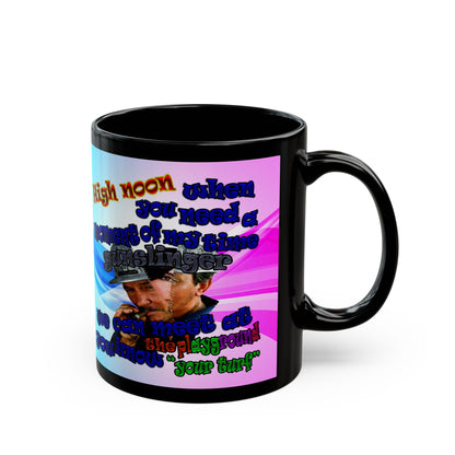 high noon - Black Mug (light blue-pink wave)