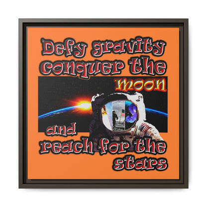defy conquer reach - framed canvas art (crusta)