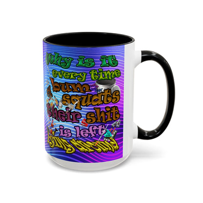 the bum's shit - Accent Mug (purple wave)